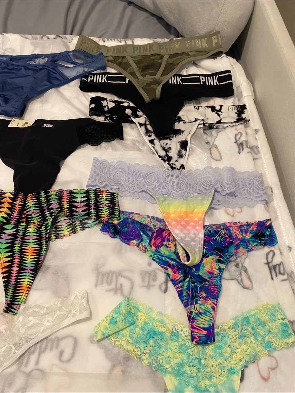 Victoria's Secret & PINK Assorted Thong Panty Lot - Bright Multi Colors - Picture 6 of 6